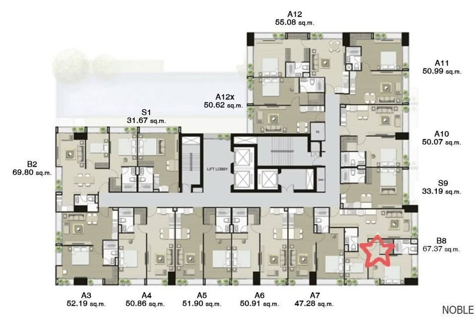 รูป E50613  โนเบิล รีไฟน์ สุขุมวิท 26  E50613   - รูปที่ 9/9