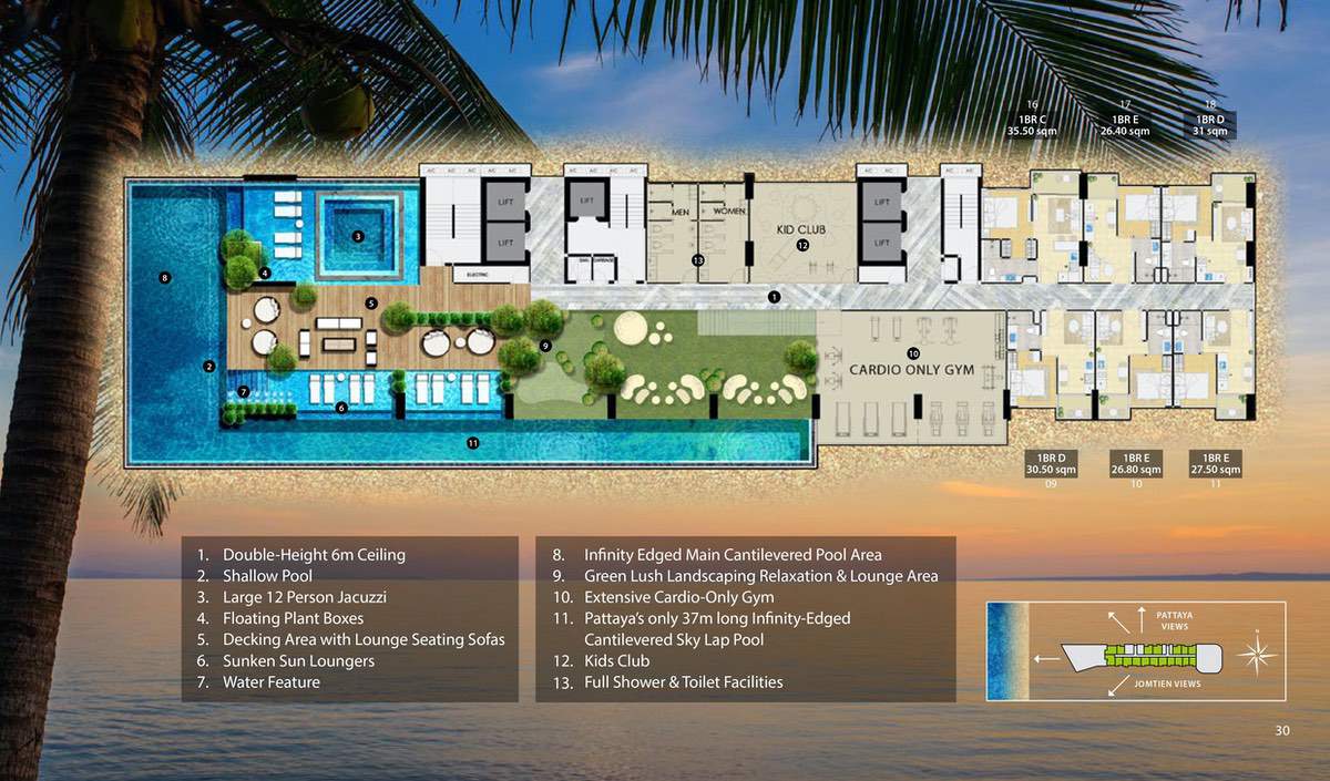 รูป 1 Bedroom Condominium @ The Riviera Ocean Drive - รูปที่ 26/27