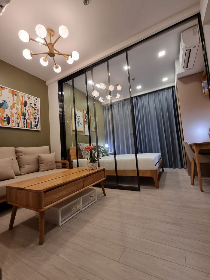 picture Muji-Style Condo for Rent at One9Five Rama 9 ✨  High Floor | Unblocked View | Premium Oak Furniture | Contact B: 095-169-9356 (LINE @bkk849) - 3/22