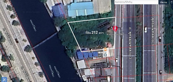 picture Beautiful land plot for sale, 212 sq wah. Near Phra Thep New Road and Phetkasem BTS Skytrain. 22 meters wide, 38 meters deep. - 1/8