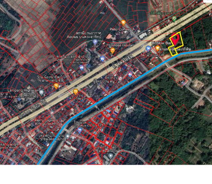 ที่ดินติดถนนพหลโยธิน+ติดคลอง  ลำปาง 2 ไร่ 74 ตร.ว ทำเลทอง ใกล้เมือง