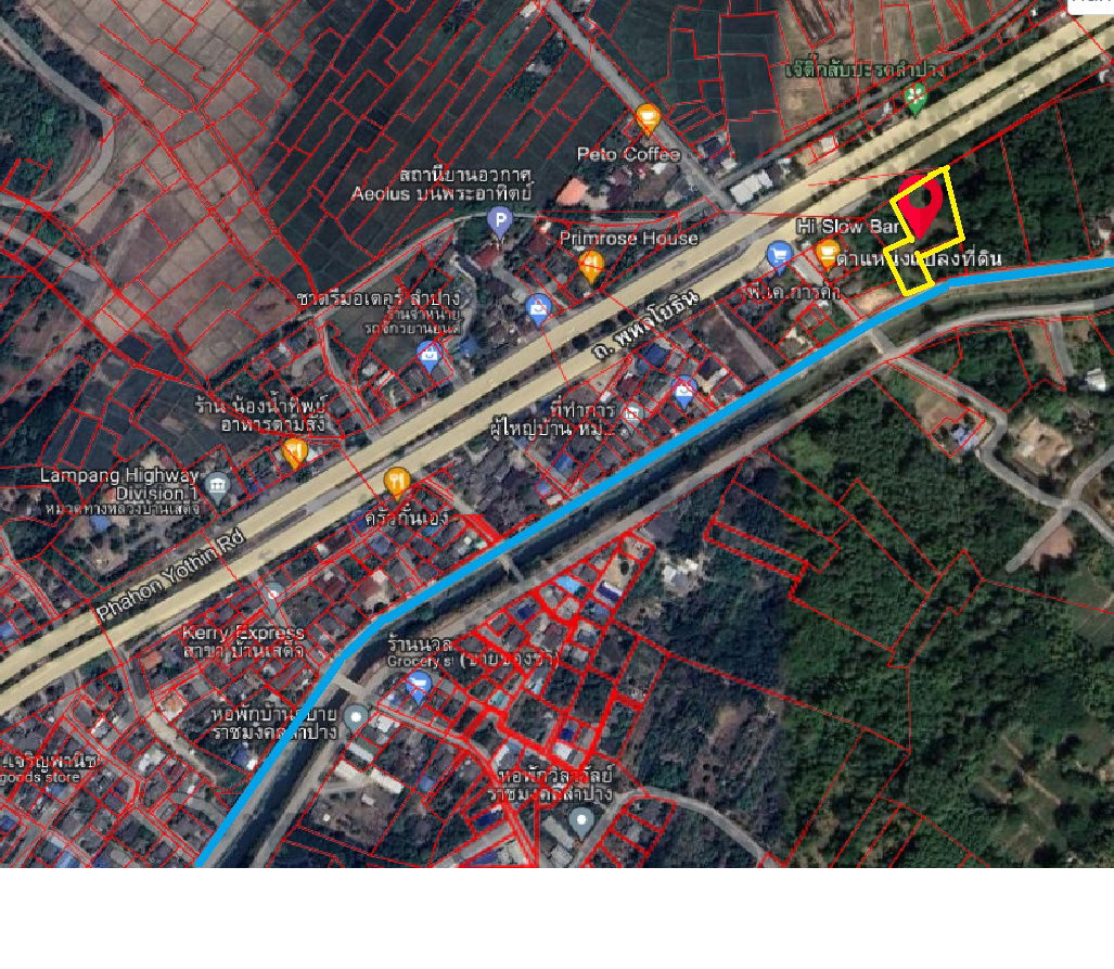 รูป ที่ดินติดถนนพหลโยธิน+ติดคลอง  ลำปาง 2 ไร่ 74 ตร.ว ทำเลทอง ใกล้เมือง - รูปที่ 1/12