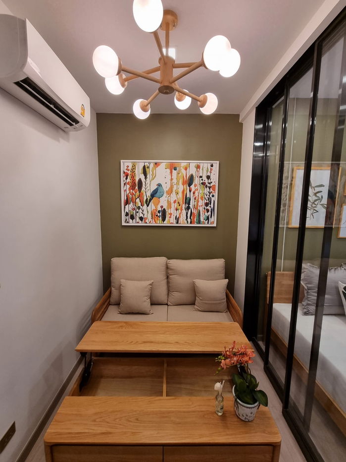 picture Muji-Style Condo for Rent at One9Five Rama 9 ✨  High Floor | Unblocked View | Premium Oak Furniture | Contact B: 095-169-9356 (LINE @bkk849) - 4/22