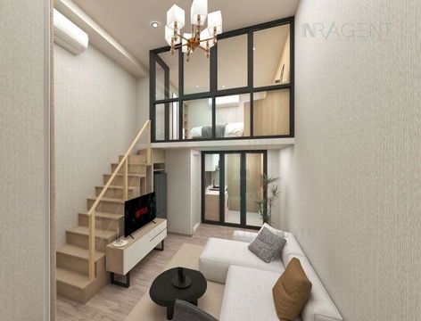 For Rent Condo ORIGIN PLUG & PLAY RAMKHAMHAENG TRIPLE STATION Building 1, Floor 14,Duplex, Room size 36.00 sqm