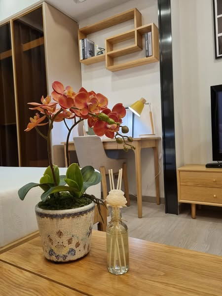 picture Muji-Style Condo for Rent at One9Five Rama 9 ✨  High Floor | Unblocked View | Premium Oak Furniture | Contact B: 095-169-9356 (LINE @bkk849) - 10/22