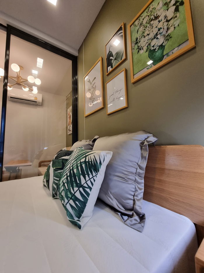 picture Muji-Style Condo for Rent at One9Five Rama 9 ✨  High Floor | Unblocked View | Premium Oak Furniture | Contact B: 095-169-9356 (LINE @bkk849) - 7/22