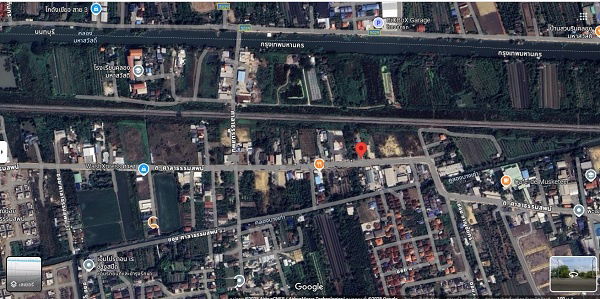 picture Land for rent with a small building on Phutthamonthon Sai 3. Land area: 542 square wah, approximately 30 meters wide. Depth: 72 meters - 7/7
