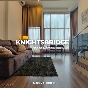  For Rent: KnightsBridge Space Rama 9 – Corner Duplex Unit   💸 35,500 THB/month 🚈🌳  🌟 44 sq.m. | 16th Floor