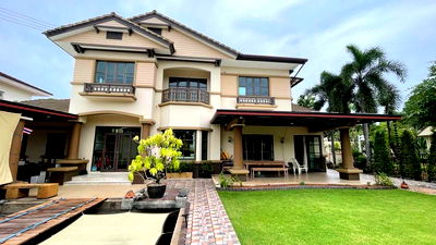 ขายบ้านเดี่ยว : 🏡 ขายบ้านเดี่ยว มัณฑนา วัชรพล–รามอินทรา 1 ที่ดินใหญ่ 134 ตร.วา | ต้นโครงการ | ติดสวน