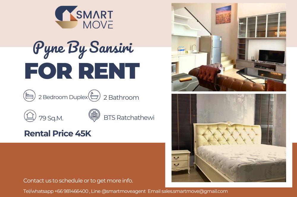 picture 🔥 For Rent !! 🔥 Code C20230108066..........Pyne By Sansiri, 2 bedroom Duplex, 2 bathroom, high floor 11++, furnished, ready to move in 📣📣 - 1/12
