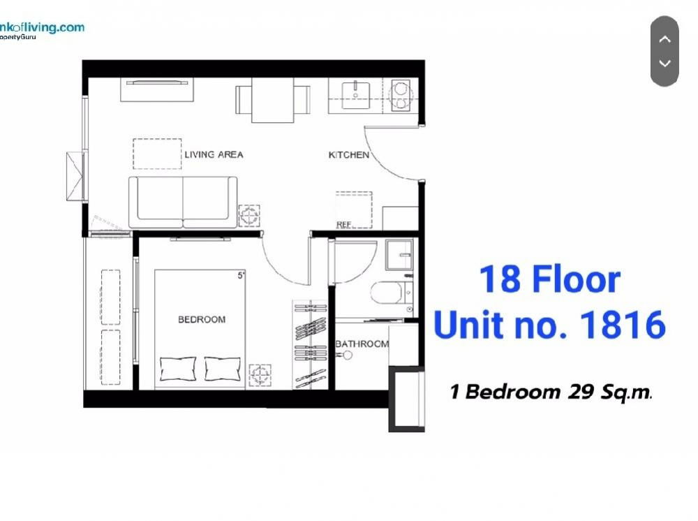 รูป เจ้าของขายดาวน์ Quintara MHy’Den Pho Nimit ควินทารา มาย’เดน โพธิ์นิมิตร 1 Bed 29 ตรม. ทิศตะวันออก วิวไอคอนสยาม ถูกสุด!!  - รูปที่ 2/18