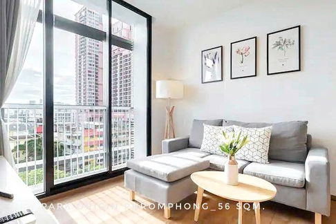 ให้ เช่า คอนโด 2 bedrooms nice decoration garden view Park Origin Phrom Phong 56 ตรม. near EmQuartier Phromphong