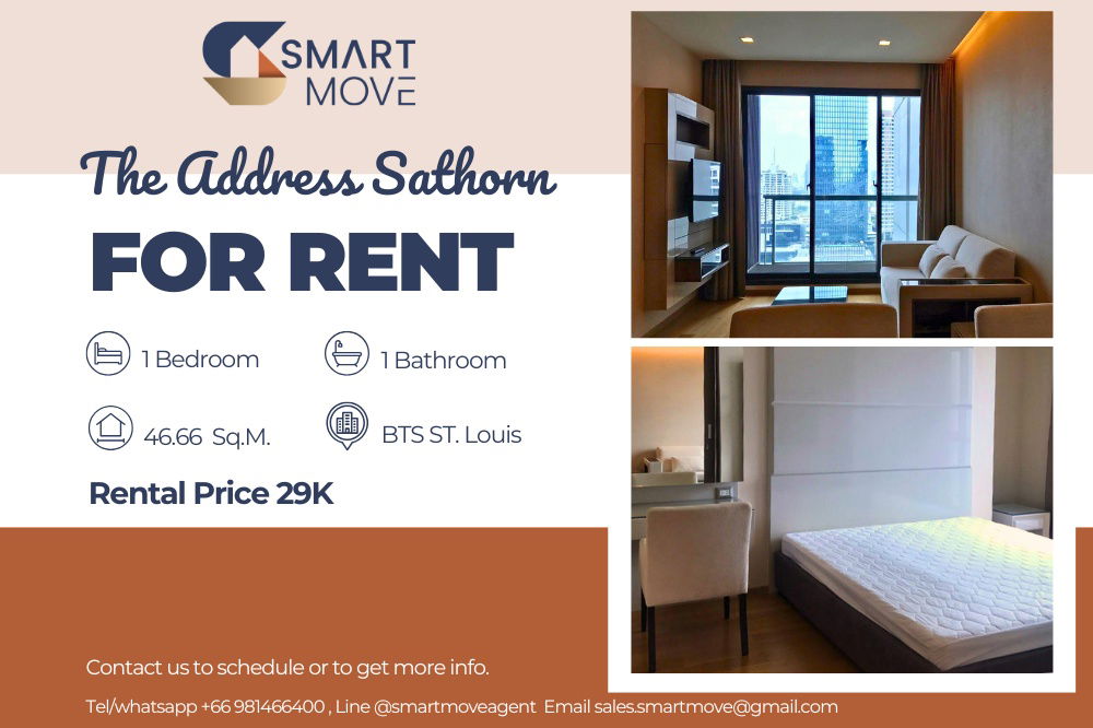 picture 🔥 For Rent !! 🔥 Code C20221201465.........The Address Sathorn, 1 bedroom, 1 bathroom, high floor 23++, East Facing, furnished, ready to move in 📣📣 - 1/6