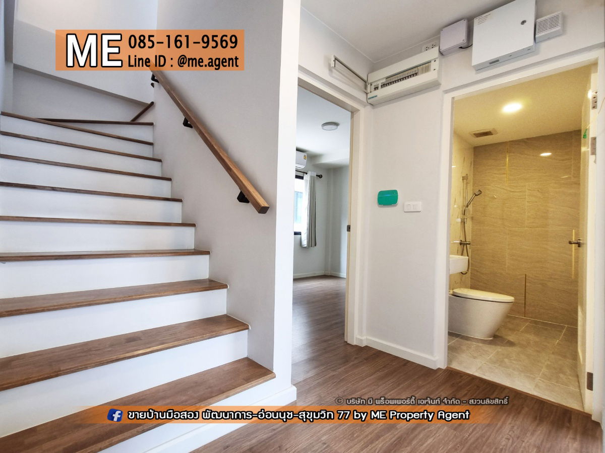 รูป ให้เช่า ทาวน์โฮม 3 ชั้น Q Prime สุขุมวิท 77 บ้านสวยพร้อมอยู่ ใกล้รถไฟฟ้า BTS อ่อนนุช  และ ใกล้ MRT ศรีนุช โทร 064-954-9619 (RTS11-18) - รูปที่ 25/26
