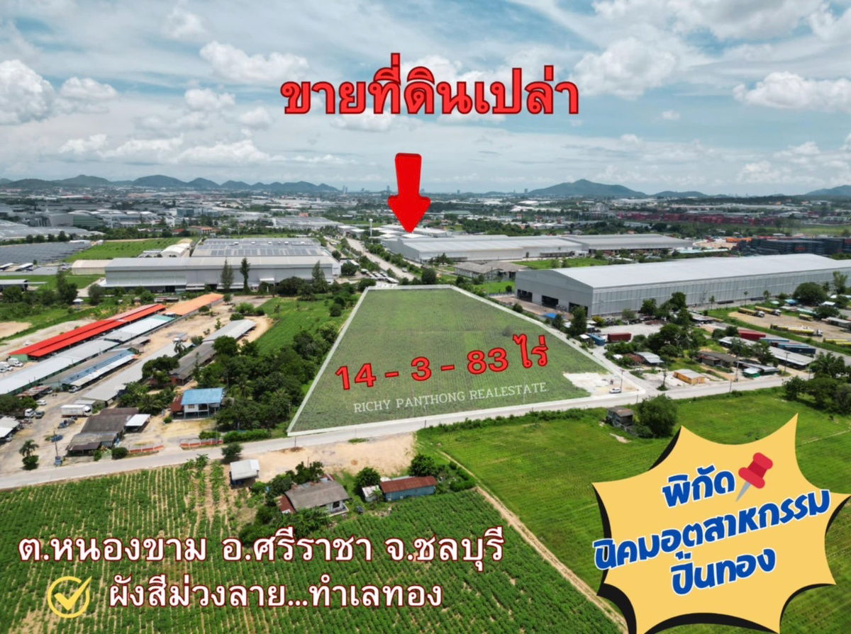 รูป ขายที่ดินเปล่า 14-3-83 ไร่ ต.หนองขาม อ.ศรีราชา จะ.ชลบุรี - รูปที่ 1/8