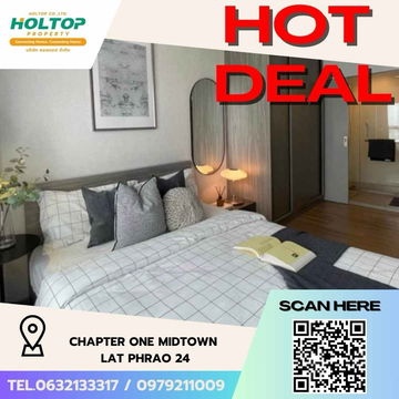 #Z1754💥040868🔥 Condo for rent: Chapter One Midtown Lat Phrao 24