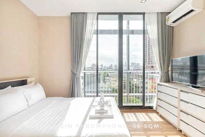 รูป ให้ เช่า คอนโด 2 bedrooms nice decoration garden view Park Origin Phrom Phong 56 ตรม. near EmQuartier Phromphong - รูปที่ 7/10