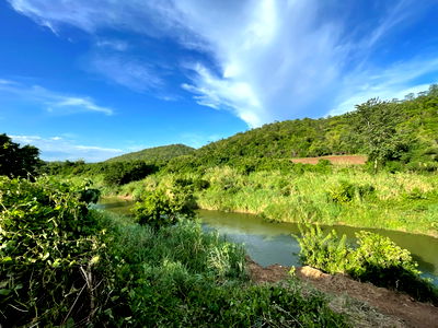 ที่ดิน แก่งคอย สระบุรี : ที่ดินสระบุรีติดแม่น้ำป่าสัก วิวเขา ติดถนน