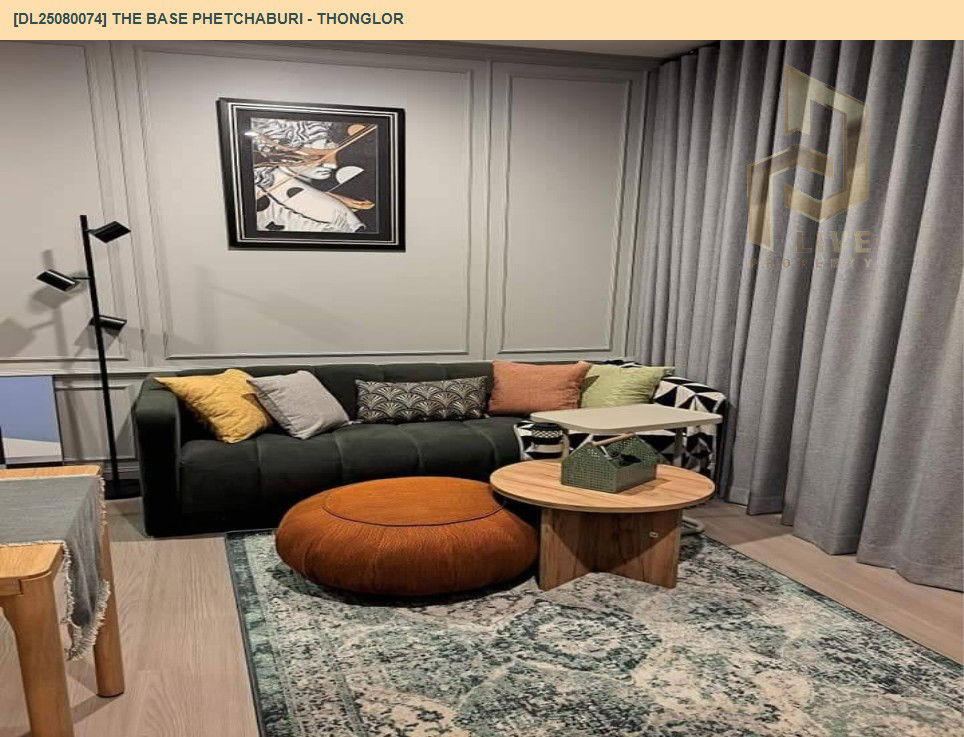 picture DL25080074 Condo for rent, THE BASE Phetchaburi - Thonglor near BTS Phrom Phong, ready to move in, call urgently 0656133286 LineID @534wlwof - 2/10