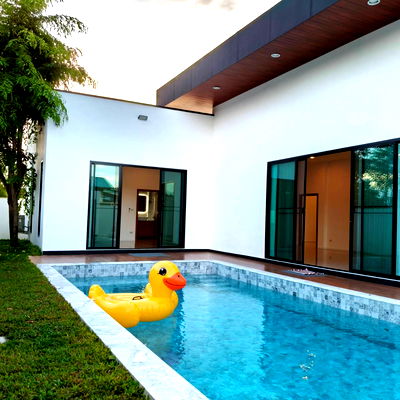บ้านเดี่ยว ชลบุรี : บ้านเดี่ยว วิลล่า สไตล์ โมเดิร์น ใกล้โรงเรียนนานาชาติ