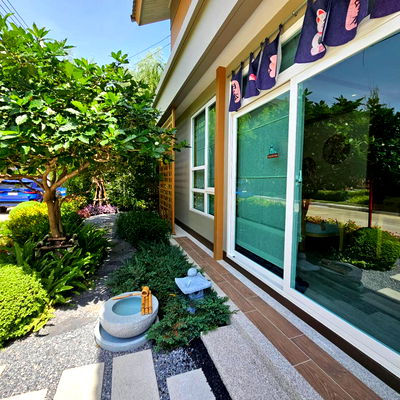 บ้านเดี่ยว ม.นอร์ทกรุงเทพ วิทยาเขตรังสิต : บ้านเดี่ยวทำเลหน้าสวน ต้นโครงการ หน้าบ้านไม่ชนใคร เป็น Private Zone ราคาพิเศษ 8.29 ล้านบาท