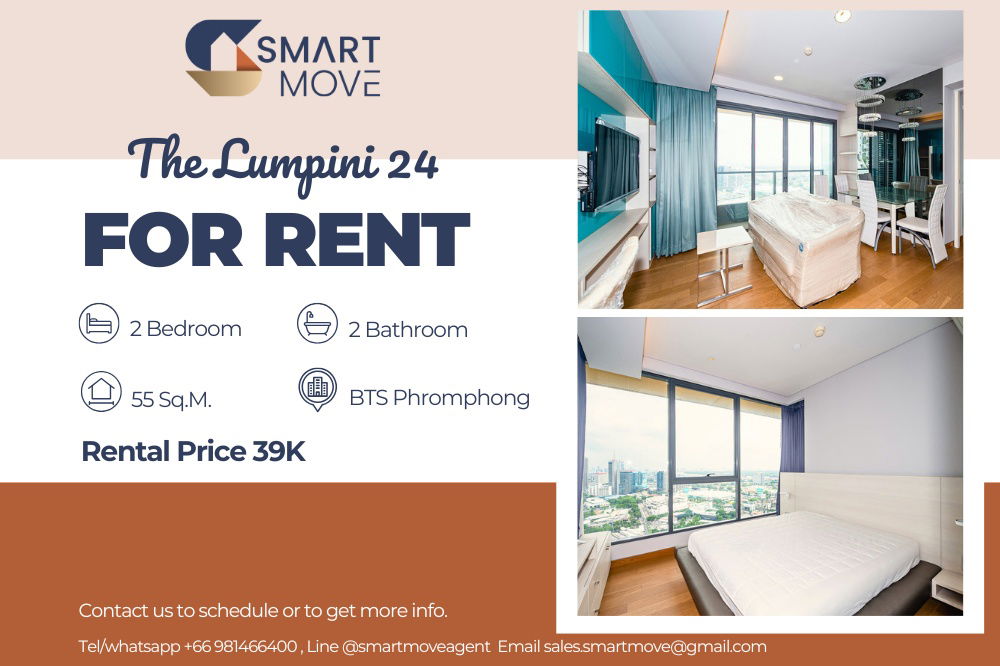 picture 🔥 For Rent !!🔥 Code C20230209361..........The Lumpini 24, 2 bedroom, 2 bathroom, high floor 28++, East Facing, furnished, ready to move in 📣📣 - 1/8
