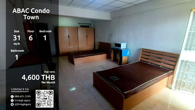 Condos for rent Bangkok : T0HBTN Condo For Rent ABAC Condo Town 31 Sq.M. Floor 6 line id : @livinglegacy
