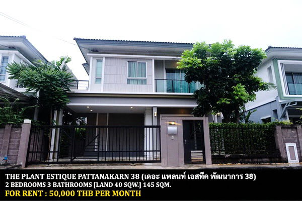 รูป [ให้เช่า] หมู่บ้าน เดอะ แพลนท์ เอสทีค พัฒนาการ 38 / 2 ห้องนอน 3 ห้องน้ำ / 40 ตรว. 145 ตรม. **50,000** บ้านเดี่ยวตกแต่งสวย เพียง 15 นาทีจากทองหล่อ - รูปที่ 1/14
