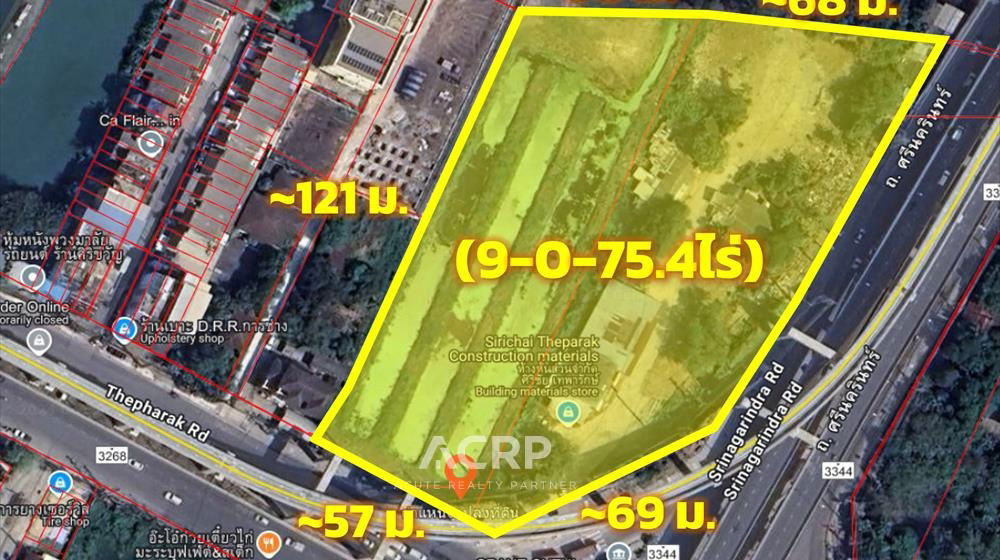 picture Prime Land for Sale on Thepharak Road Near Si Thepha Station – Golden Opportunity for Investors Ref no.00159598 - 1/1