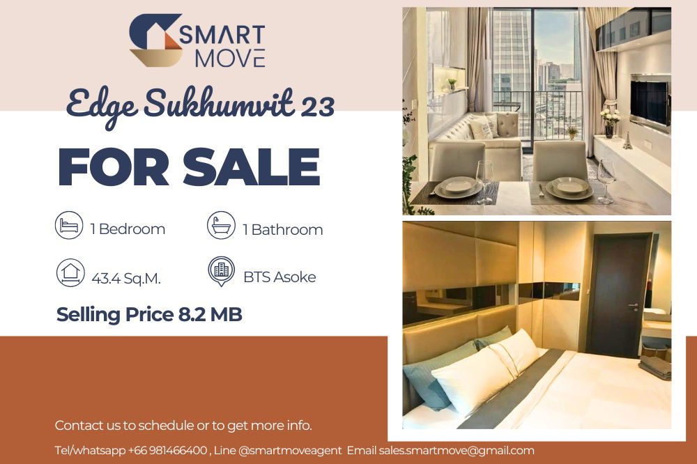 picture 🔥 For Sale !!🔥 Code C20221207206..........Edge Sukhumvit 23, 1 bedroom, 1 bathroom, East Facing, high floor 14++, furnished, Special Deal!!📣📣 - 1/7