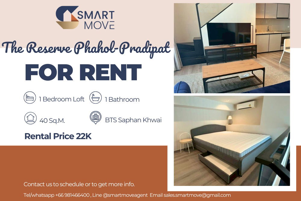 picture 🔥 For Rent !! Rare Item!! 🔥 Code C20250800008..The Reserve Phahol-Pradipat, 1 bedroom, 1 bathroom Loft, high floor, furnished, ready to move in 📣📣 - 1/7
