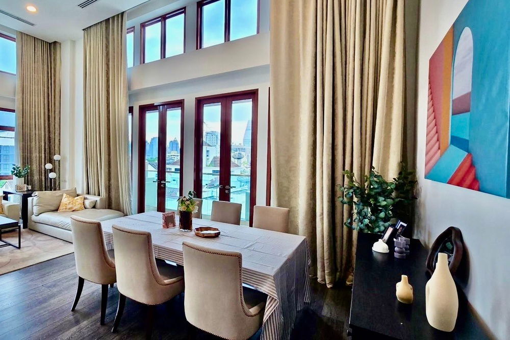 picture For Rent Penthouse !!🔥 Code C20240200005....The Crest Ruamrudee, 3 bed, 3 bath, 1 maid's room, high floor 14+, furnished, ready to move in 📣 - 4/10