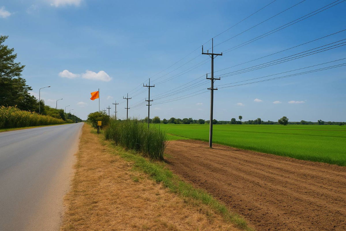 รูป ขายด่วน! ที่ดินเปล่าทำเลทอง ติดถนนใหญ่สาย 347 ปทุมธานี–บางปะหัน ใกล้นิคมฯ และโรงงานยาคูลท์ อยุธยา อ.บางปะอิน  ราคาต่อ ตร.ว. เพียง ~6,250 บาท  - รูปที่ 5/8