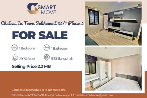 🔥 ขายพร้อมผุ้เช่า !!🔥 Code C20250800005..........Chateau In Town Sukhumvit 62/1 Phase 2, 1 ห้องนอน, 1 ห้องน้ำ, แต่งครบ, ราคาพิเศษ!!📣📣