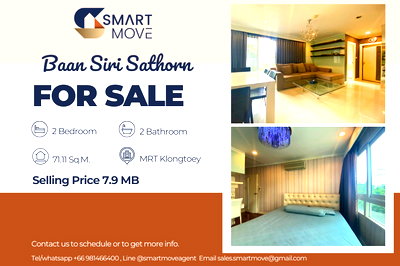 Condos for sale Silom and Sathorn Road : 🔥 For Sale !!🔥 Code C20221203701..........Baan Siri Sathorn, 2 bedroom, 2 bathroom, furnished, Special Deal!!📣📣