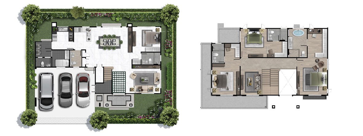 picture Last Corner Unit in the Zone! Setthasiri Don Mueang: A 308 sq.m. House on a 75.3 sq. wah Plot 4 Bedrooms, 5 Bathrooms, 3 Parking Spaces - 2/33