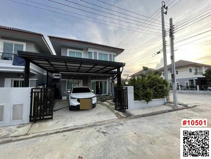 Semi-detached house for rent, Nonthawi Village 7, Nong Chok, house on the edge of the main road