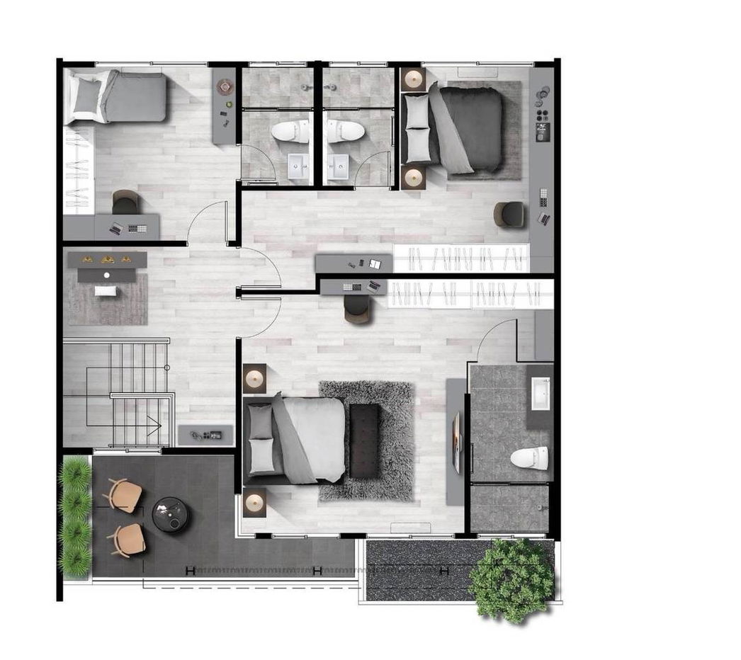 picture 💥SL-8462💥House for sale in the Vive Bangna project, complete with built-in furniture and appliances 👉 Add Line @luxeliving - 11/15
