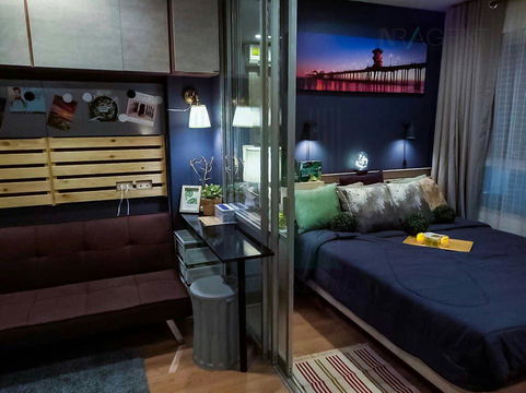 For Rent Condo LUMPINI VILLE ONNUT - PHATTHANAKAN Building C1, Floor 2,1 bed room, Room size 23.00 sqm