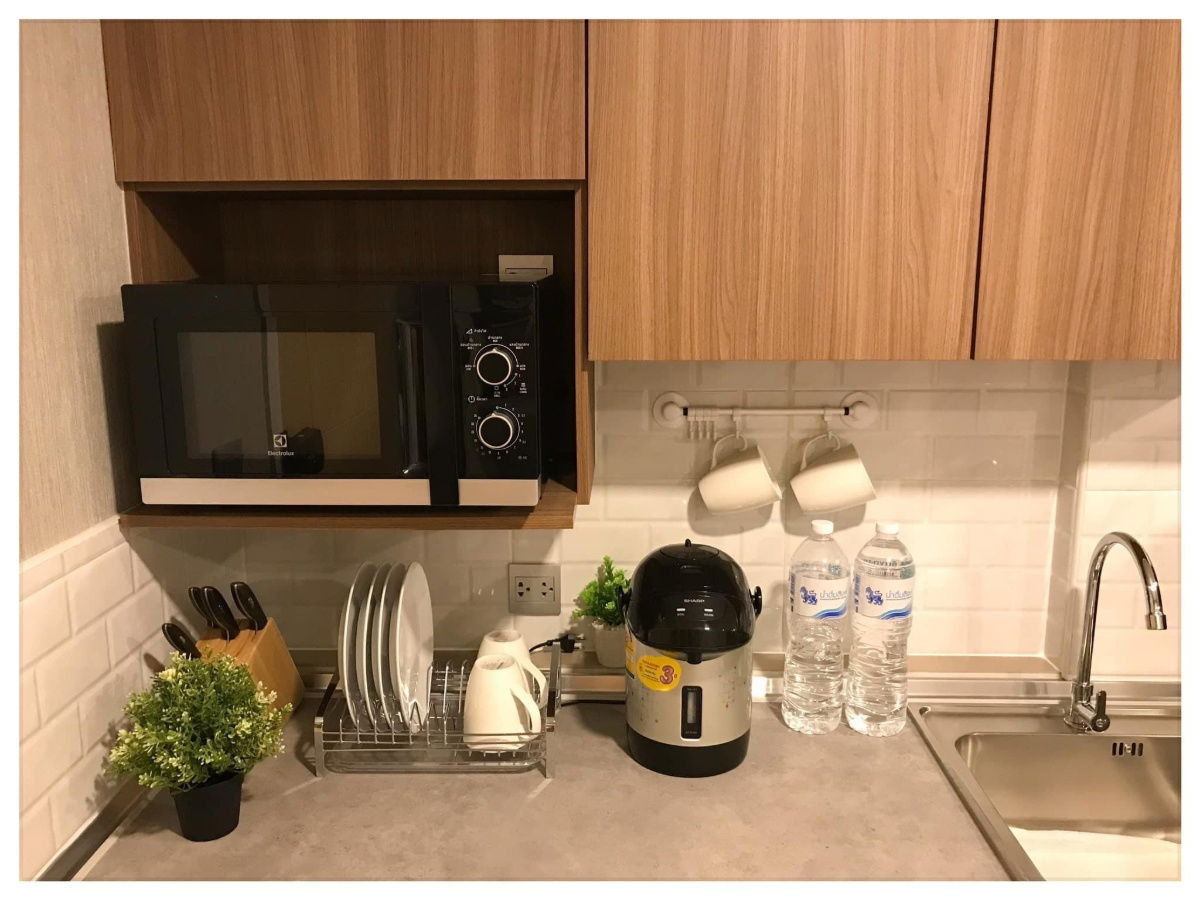 รูป 🚩ให้เช่า​  Kave​ Condo​ ตรงข้าม​ ม.กรุงเทพ​ ตึก​ A​ ชั้น​ 5, ​ พท.​26​ ​ตรม.​ ตกแต่ง​ ​Modern, เครื่องไฟฟ้าครบ - รูปที่ 9/14