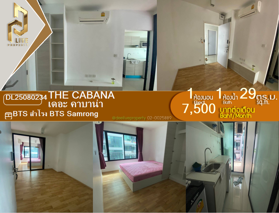 รูป DL25080234 ให้เช่าคอนโด เดอะ คาบาน่า (The Cabana) ใกล้ BTS สำโรง พร้อมเข้าอยู่ โทรด่วน 0638692663 LineID @655ebbvc - รูปที่ 1/9
