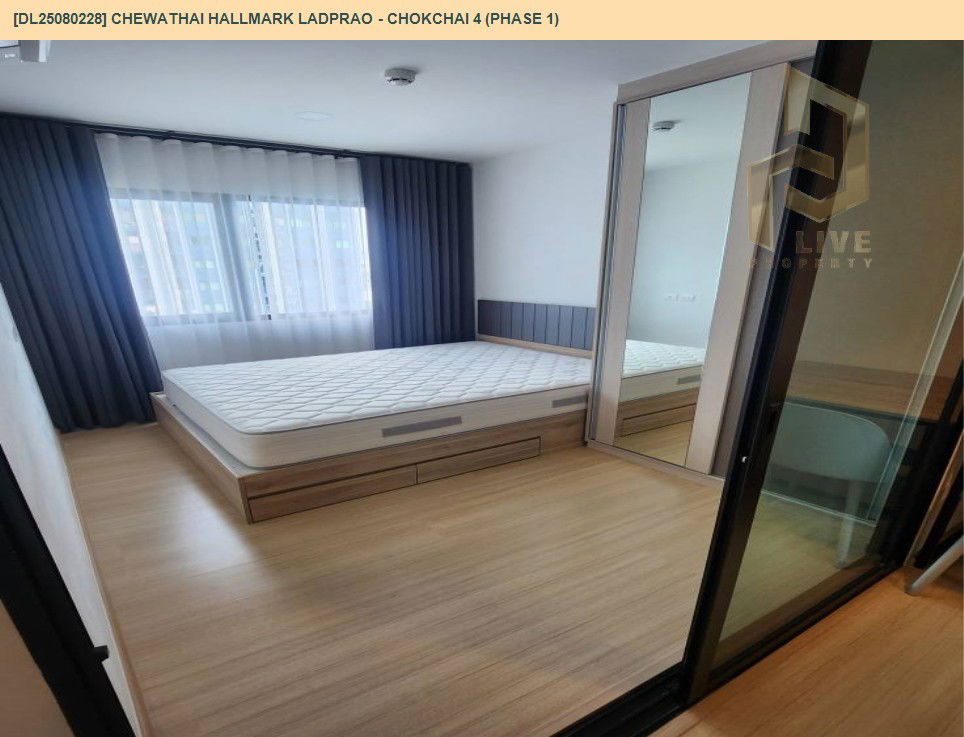 picture DL25080228 Condo for rent, Chewathai Hallmark Ladprao - Chokchai 4 near รถไฟฟ้า 3 สาย, ready to move in, call urgently 0656133286 LineID @534wlwof - 6/9