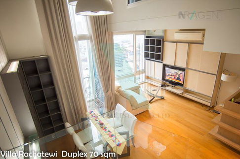 🔺 ขายคอนโด วิลล่า ราชเทวี อาคาร B ชั้น 12 Duplex ขนาด 70 ตรม ใกล้ CP Tower 3