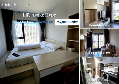 คอนโดให้เช่า : Life Asoke Hype | ราคา 23,000 บาท | ห้องสวย ห้องใหม่ เฟอร์นิเจอร์ครบ พร้อมเข้าอยู่