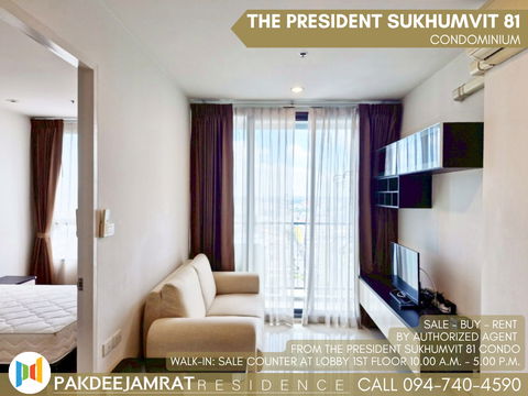 Rent The President Sukhumvit 81 1 bedroom 1 bathroom size 35 sq.m. 16,000 baht / month