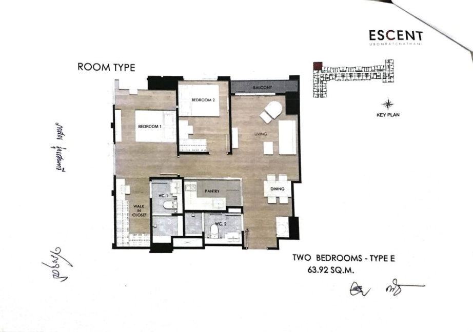 รูป ขายคอนโดEscent อุบลราชธานี ชั้น 12 เฟอร์นิเจอร์ครบ ทำเลดี ใกล้เซ็นทรัลอุบล - รูปที่ 15/17