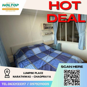 #Z1834💥070868🔥Condo for rent: Lumpini Place Narathiwas - Chaopraya