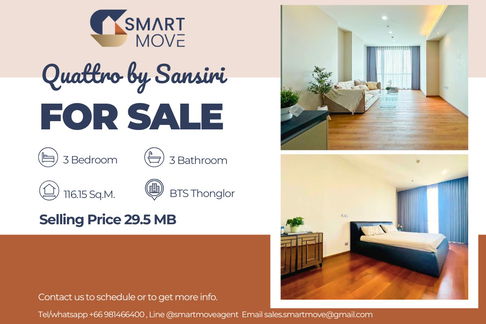 🔥 For Sale !!🔥 Code C20230202740..........Quattro by Sansiri, 3 bedroom, 3 bathroom, high floor 30++, furnished, Special Deal!!📣📣
