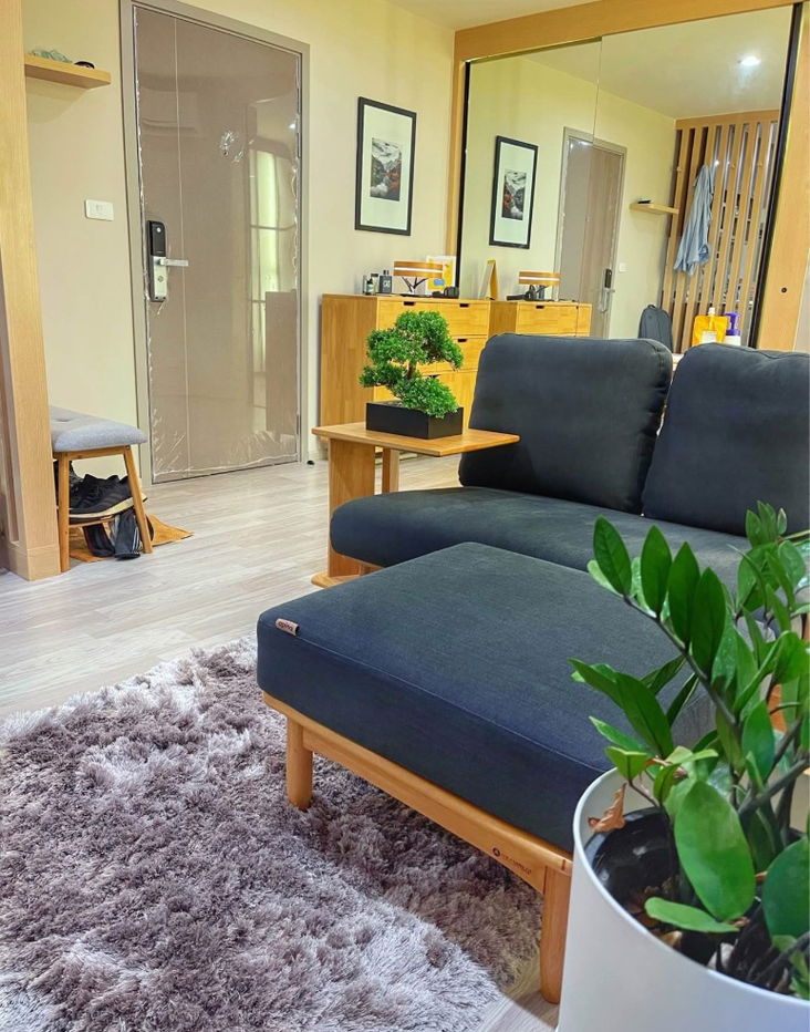 รูป Wow wow wowห้องจิงสวยมากให้เช่า Ideo mobi sukhumvit Eastpoint  1 Bed 1 Bath ห้องนั้งเล่นกว้าง  BTS Bangna  - รูปที่ 5/7