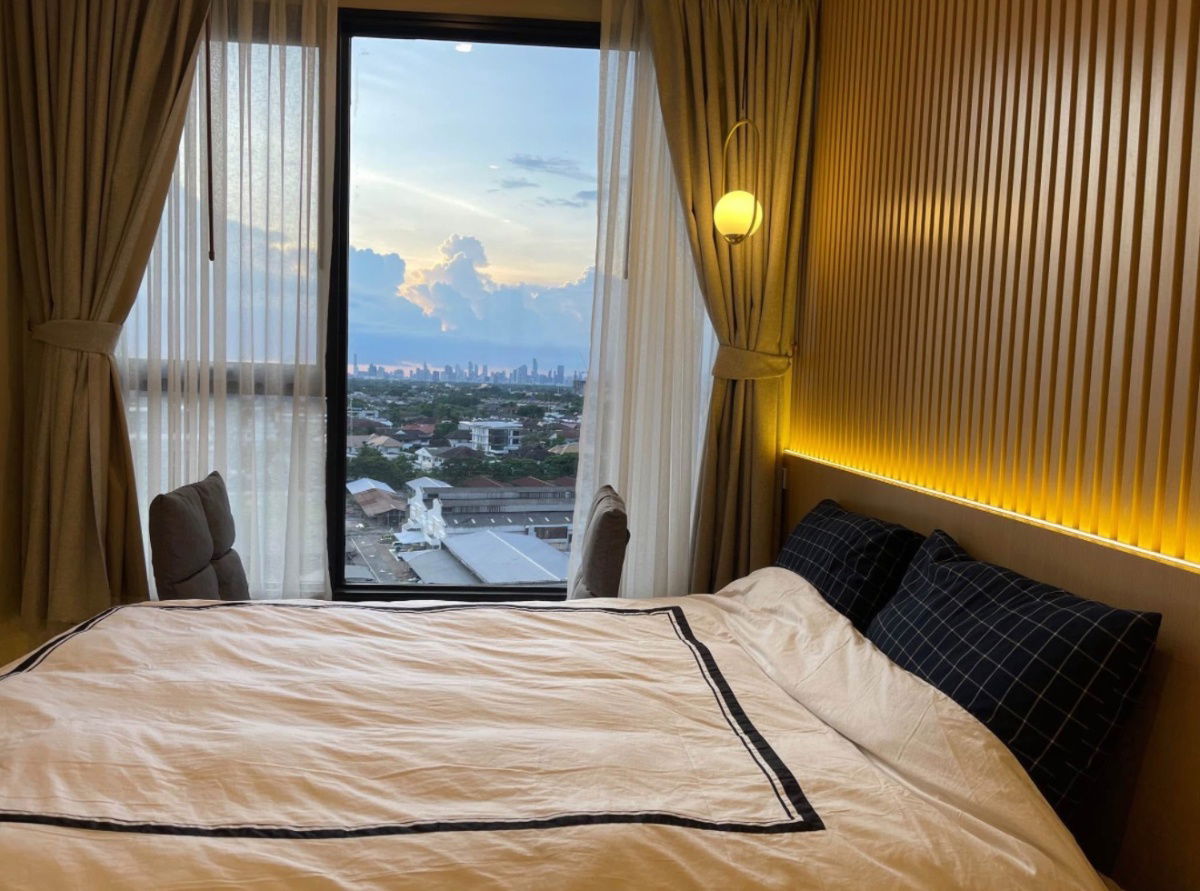 รูป Wow wow wowห้องจิงสวยมากให้เช่า Ideo mobi sukhumvit Eastpoint  1 Bed 1 Bath ห้องนั้งเล่นกว้าง  BTS Bangna  - รูปที่ 4/7